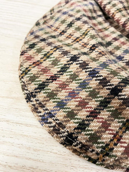 vintage haymarket 100% wool houndstooth flat cap | made in England - good market thrift store