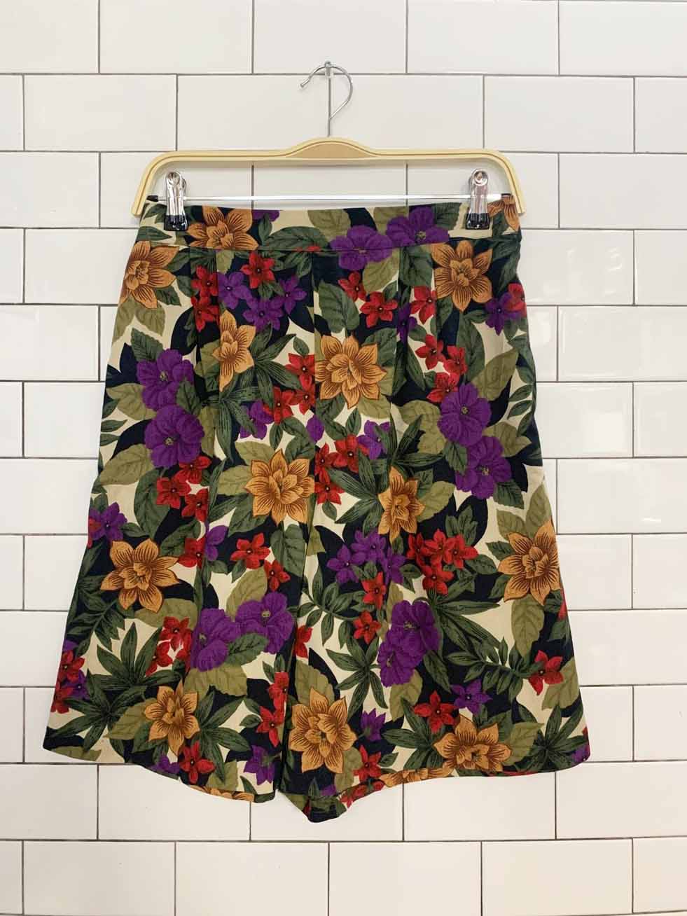 x2 vintage 90s cristin stevens floral shirt + shorts resort wear set