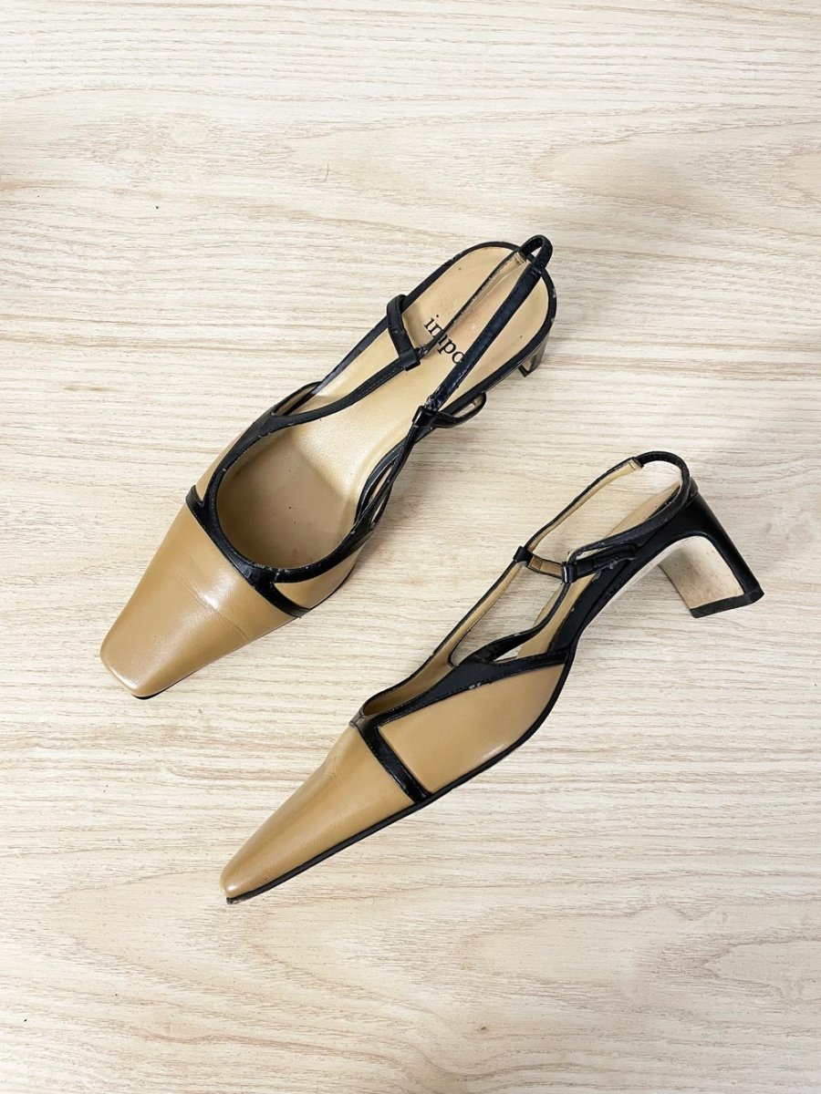 vintage 00s impo square toe slingback heel - good market thrift store