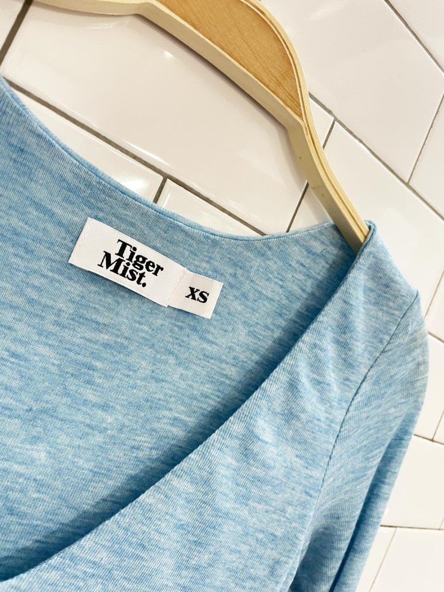 tiger mist v - neck long sleeve crop top - good market thrift store