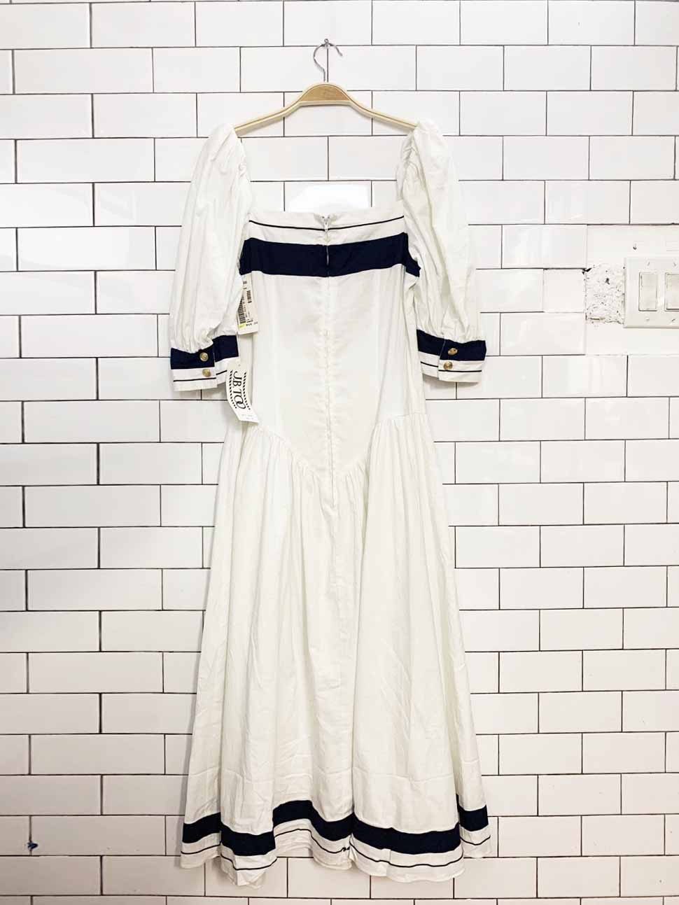 nwt vintage 90s jb too sailor bow nautical basque waist midi dress | sears