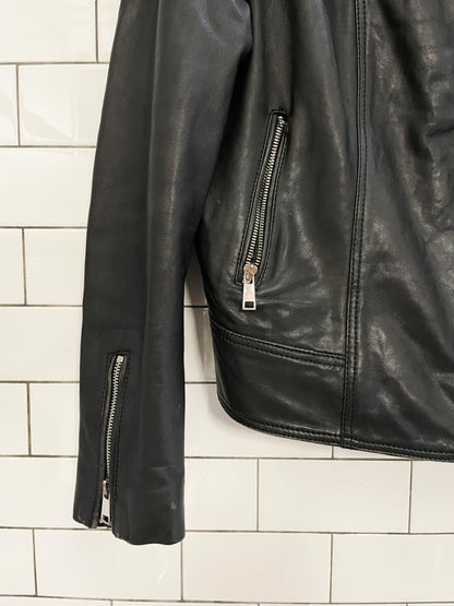 leather reserved butter leather biker jacket - good market thrift store