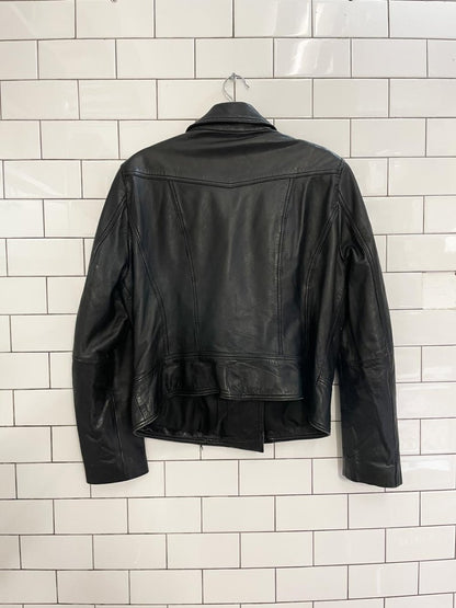 leather reserved butter leather biker jacket - good market thrift store