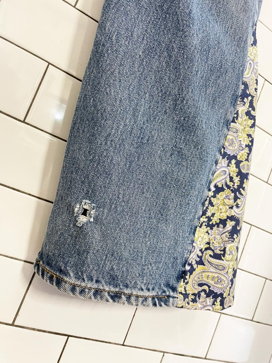 vintage 00s levi's 505 regular fit rework flare leg jeans - good market thrift store