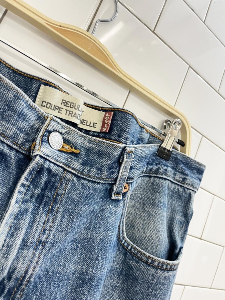 vintage 00s levi's 505 regular fit rework flare leg jeans - good market thrift store