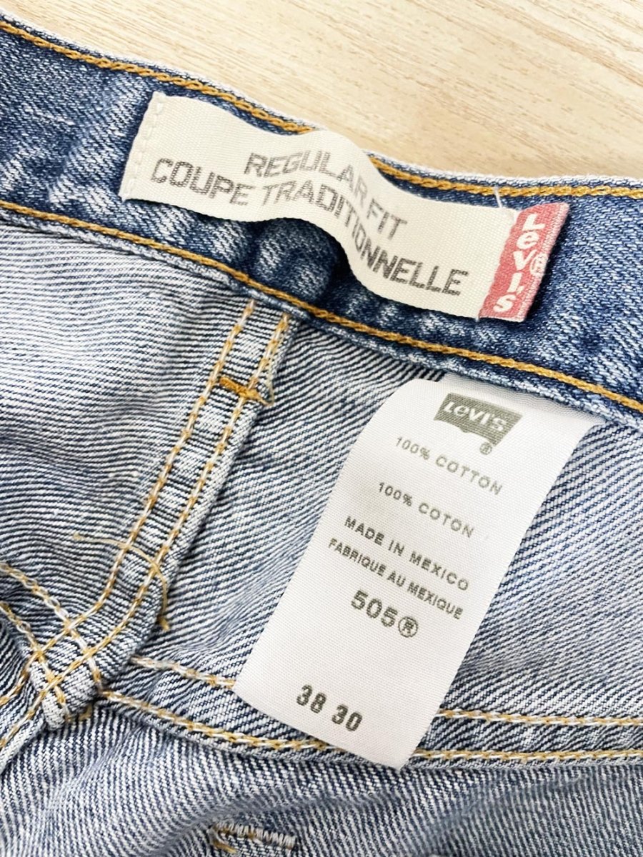 vintage 00s levi's 505 regular fit rework flare leg jeans - good market thrift store