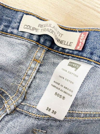 vintage 00s levi's 505 regular fit rework flare leg jeans - good market thrift store