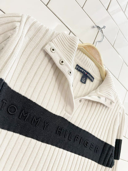 vintage 00s tommy hilfiger rib knit nameplate knit top - good market thrift store