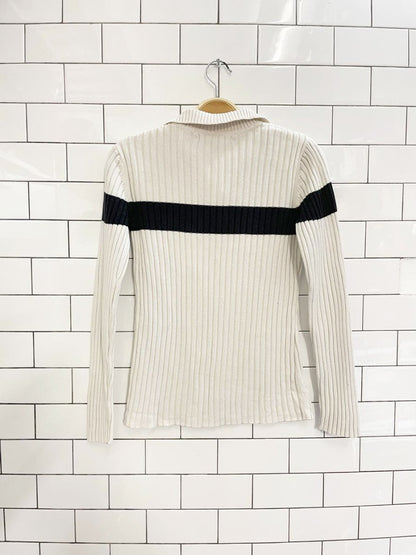 vintage 00s tommy hilfiger rib knit nameplate knit top - good market thrift store