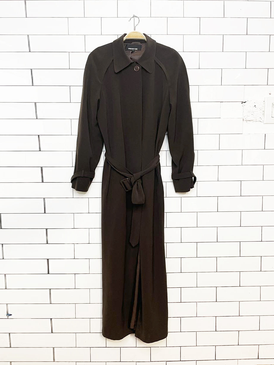 vintage jones new york belted cape back drapey trench coat