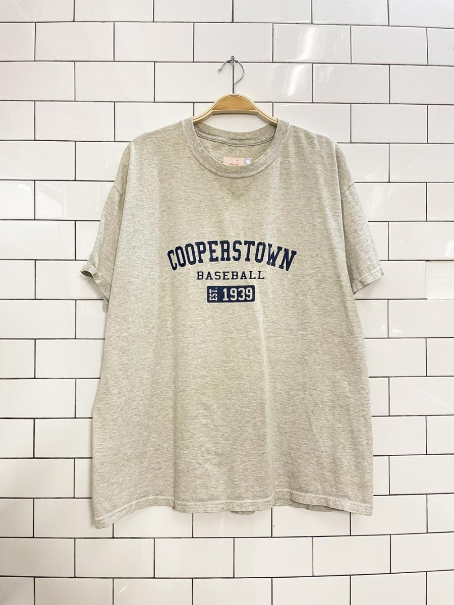 vintage cooperstown baseball varsity tee - good market thrift store