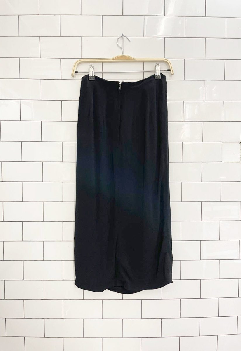 vintage 90s carole little crepe minimal midi skirt - good market thrift store