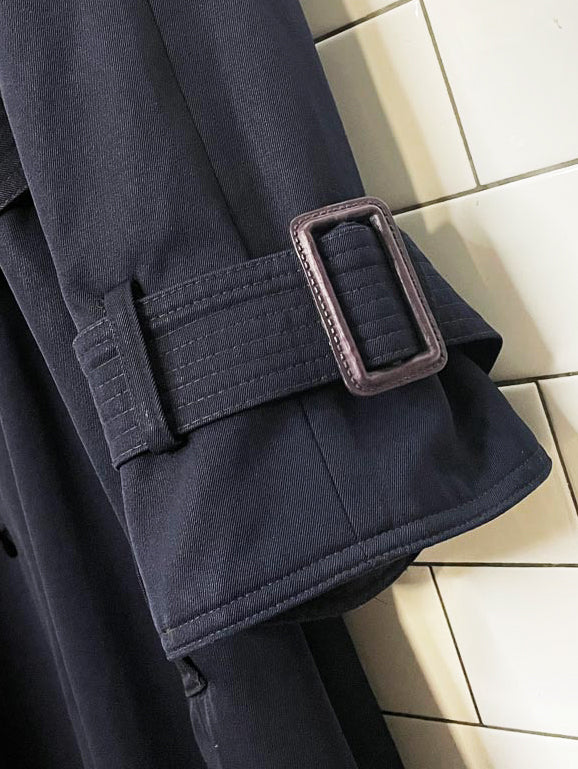 vintage variations 100% wool classic belted cape-back trench coat