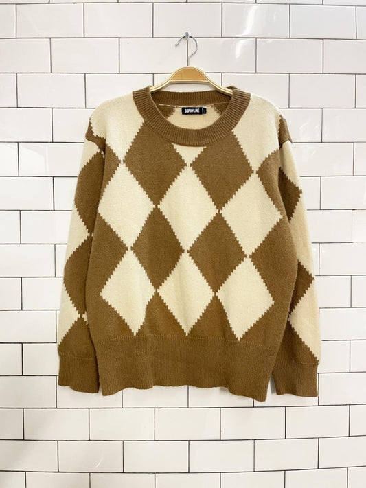 sophyline paris argyle knit sweater - good market thrift store