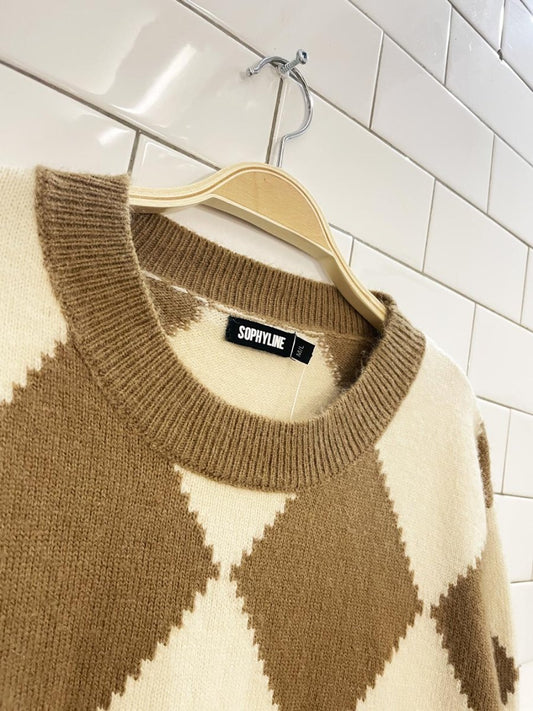 sophyline paris argyle knit sweater - good market thrift store