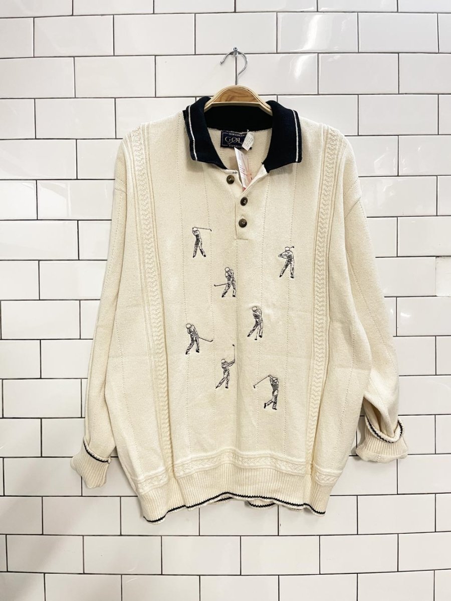 vintage 00s northern elements golf polo sweater - good market thrift store