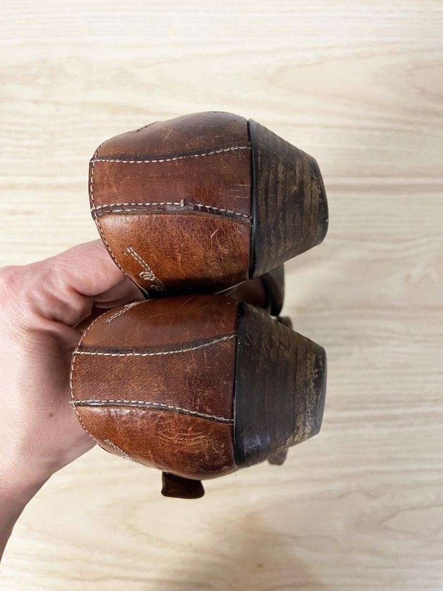 vintage 90s manfield western leather ankle boot - good market thrift store