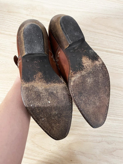 vintage 90s manfield western leather ankle boot - good market thrift store