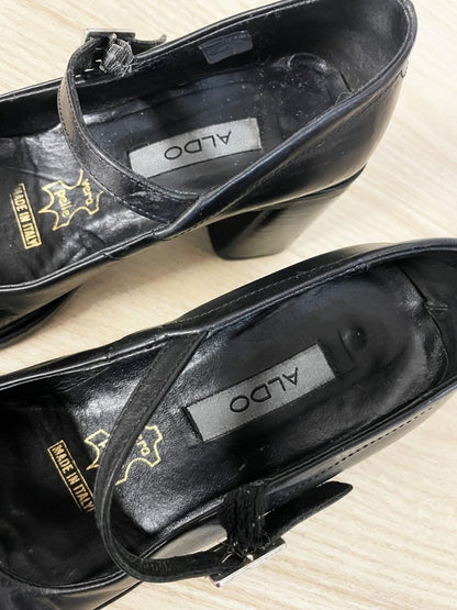 vintage 90s aldo leather square toe mary jane heels | made in Italy - good market thrift store
