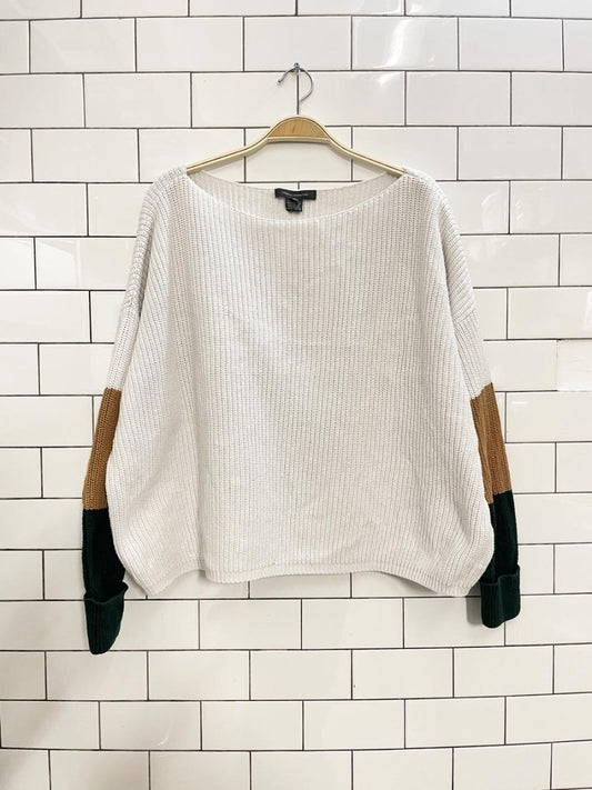 french connection colour block boxy cotton sweater - good market thrift store