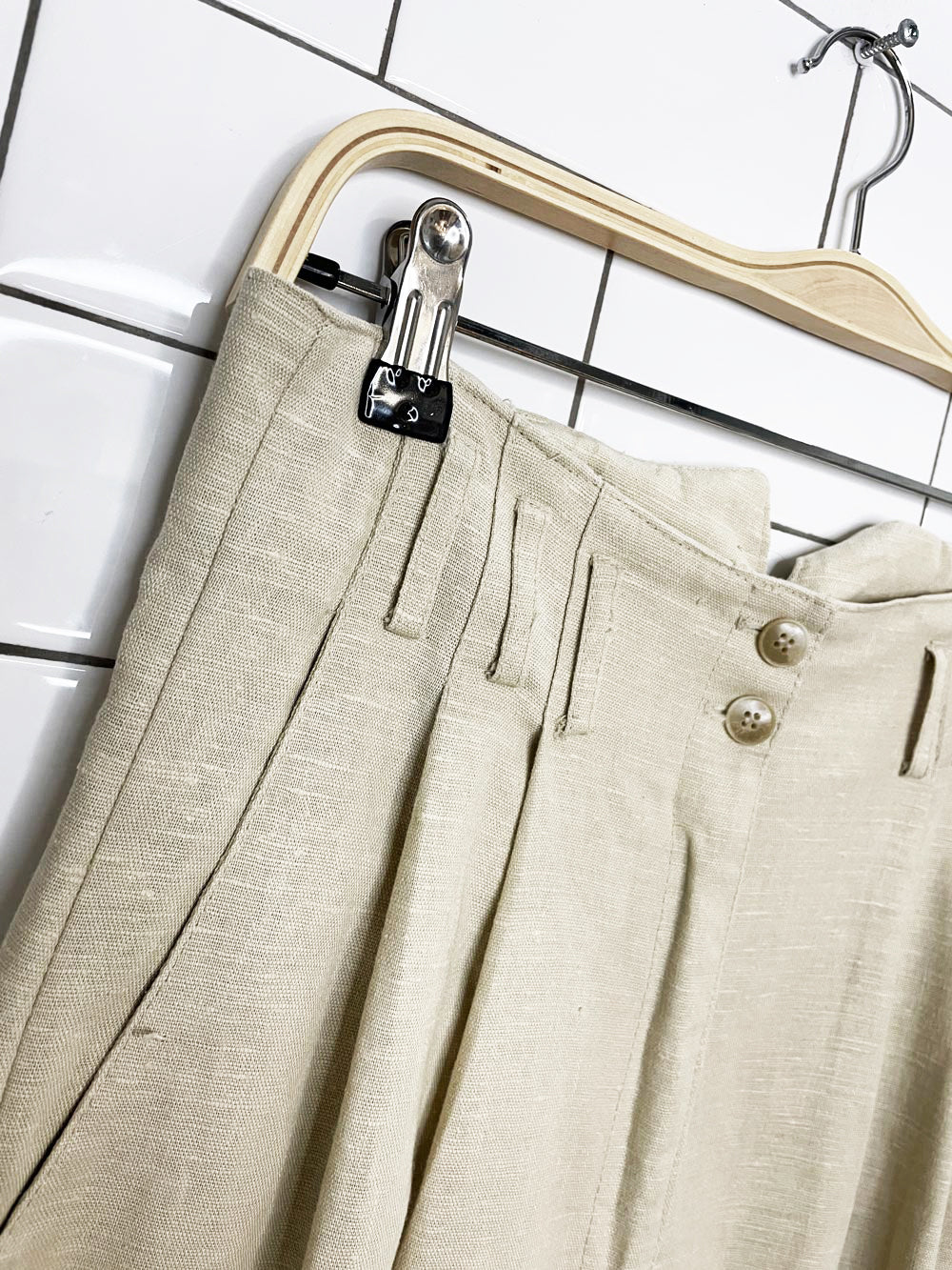 vintage xxvi linen-blend high rise pleated pants | made in canada