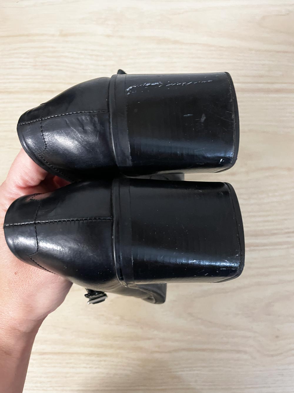 vintage 90s aldo leather square toe mary jane heels | made in Italy - good market thrift store