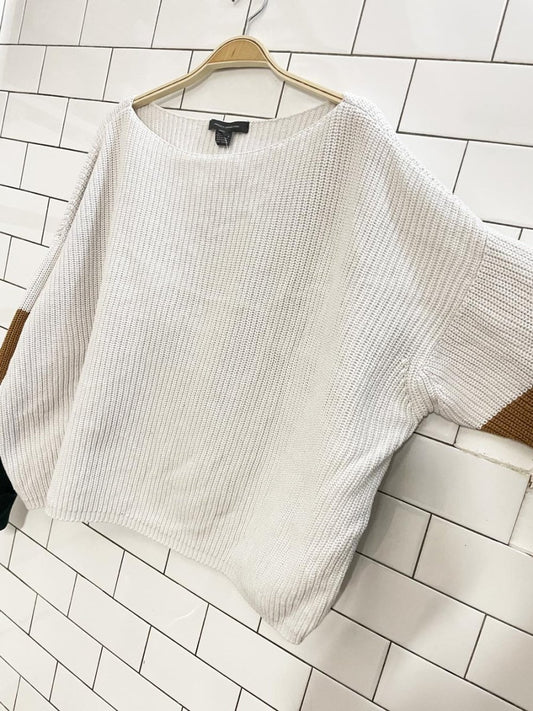french connection colour block boxy cotton sweater - good market thrift store