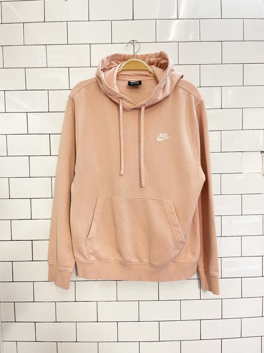 nike club peach pullover minimal hoodie - good market thrift store
