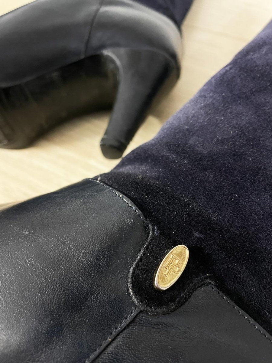 vintage 80s pertti palmroth lace up detail suede leather heeled boots | finland - good market thrift store