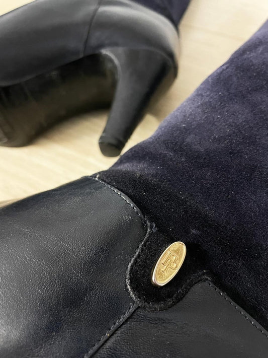 vintage 80s pertti palmroth lace up detail suede leather heeled boots | finland - good market thrift store