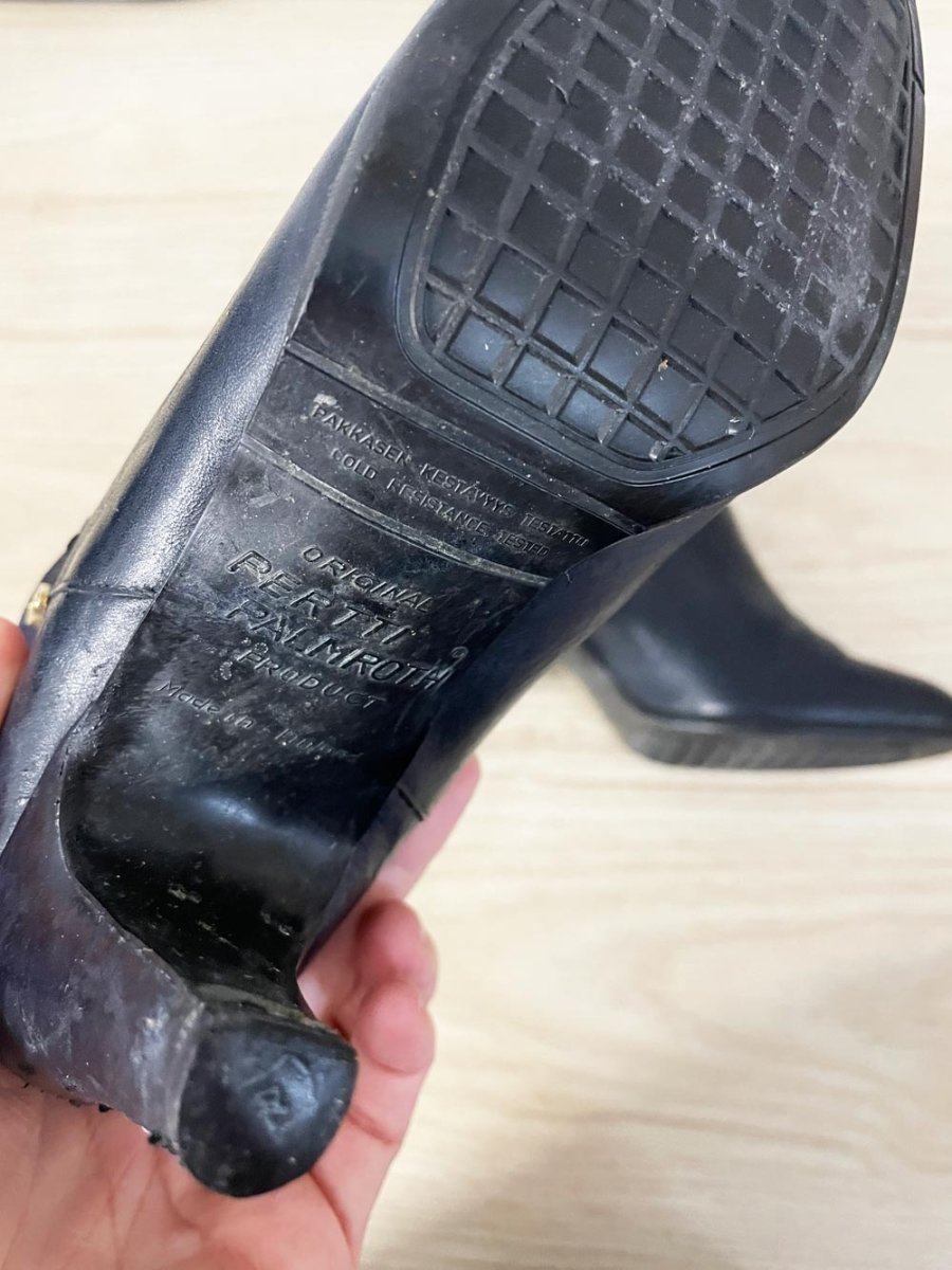 vintage 80s pertti palmroth lace up detail suede leather heeled boots | finland - good market thrift store