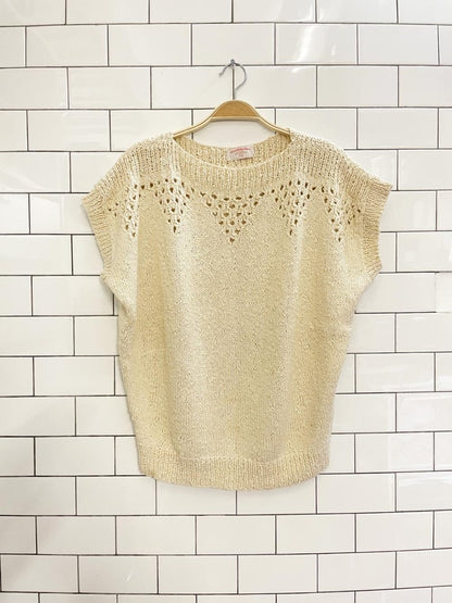 vintage hand - knit short sleeve sweater - good market thrift store