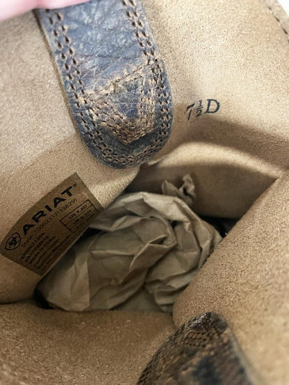 ariat rambler western leather cowboy boot - good market thrift store