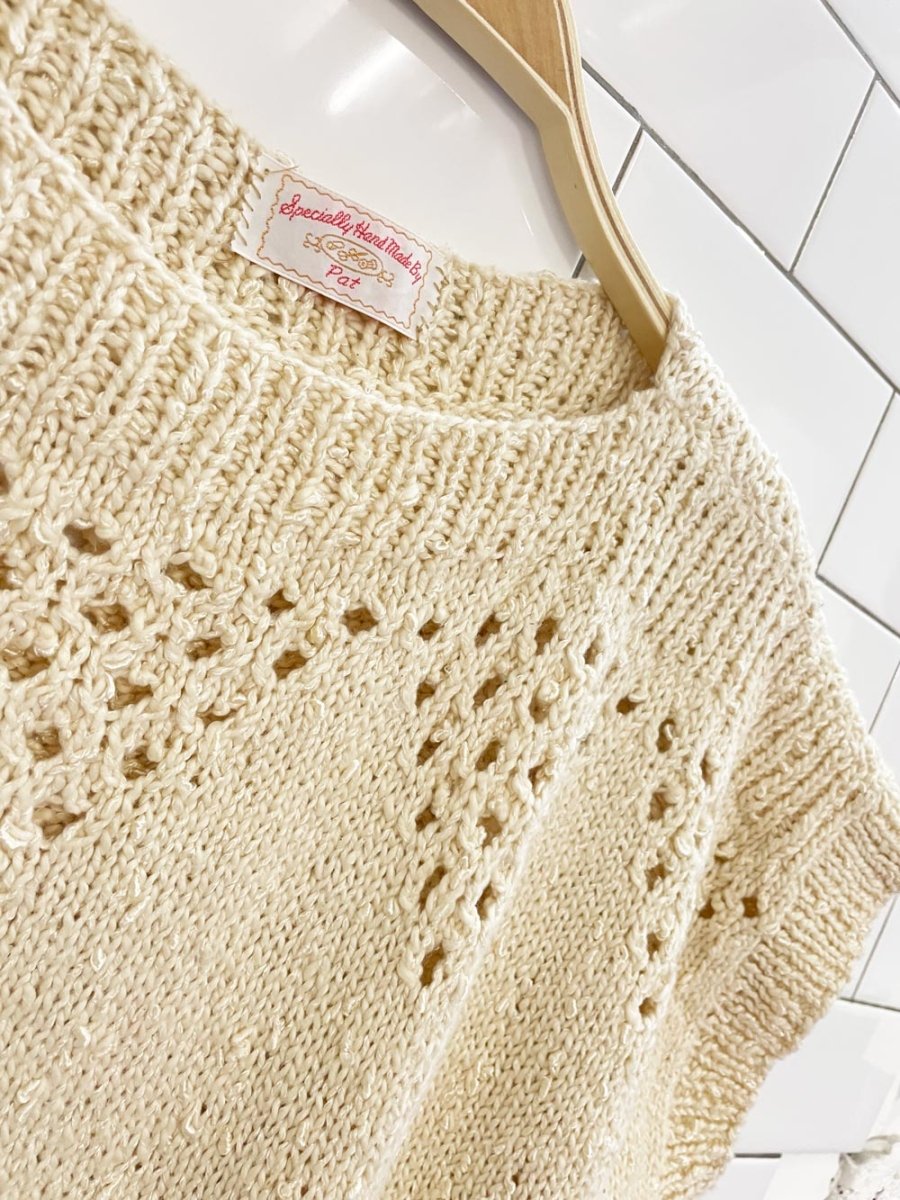 vintage hand - knit short sleeve sweater - good market thrift store