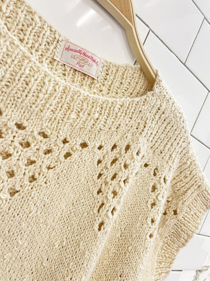 vintage hand - knit short sleeve sweater - good market thrift store