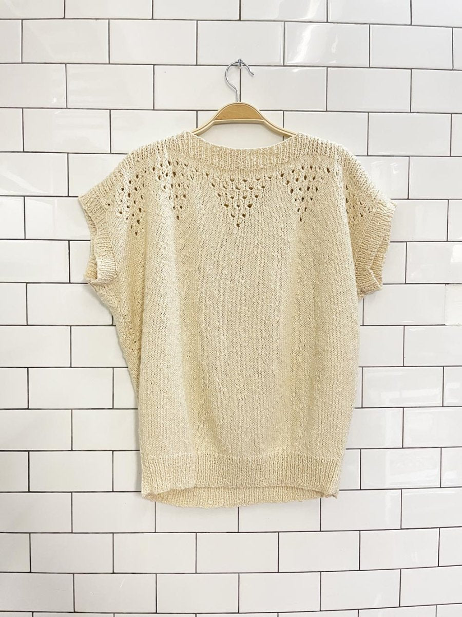 vintage hand - knit short sleeve sweater - good market thrift store
