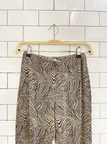 zara retro oscuro knit marble swirl flare leg pants - good market thrift store