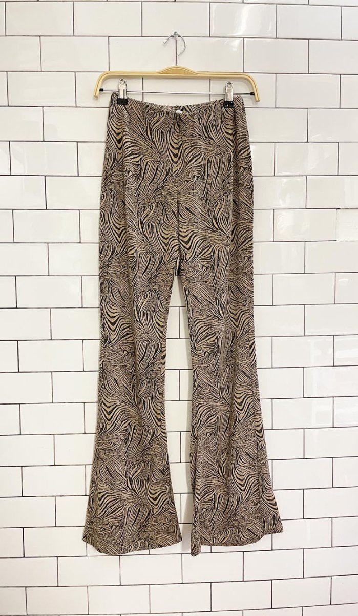 zara retro oscuro knit marble swirl flare leg pants - good market thrift store