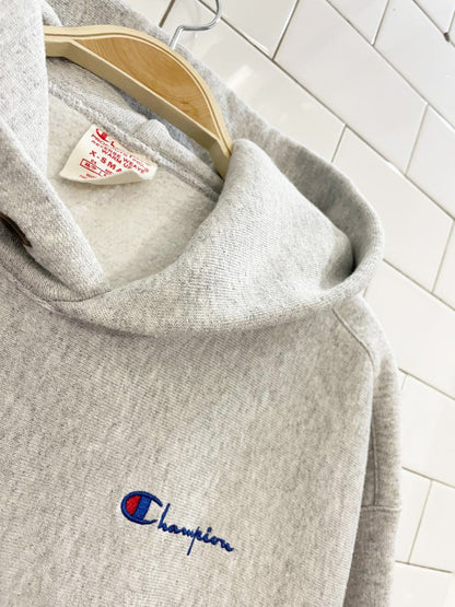 madewell x champion reverse weave boxy crop hoodie - good market thrift store