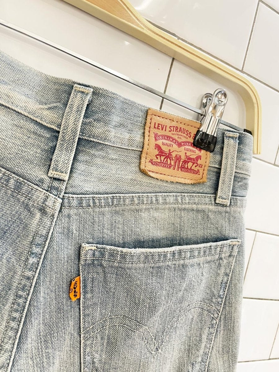 levis orange tab modern distressed cut off shorts - good market thrift store