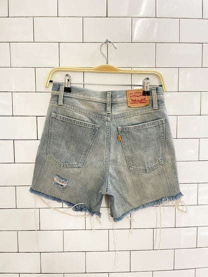 levis orange tab modern distressed cut off shorts - good market thrift store