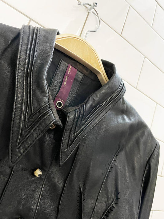 vintage 00s new label boho butter leather shirt jacket | anthropologie - good market thrift store