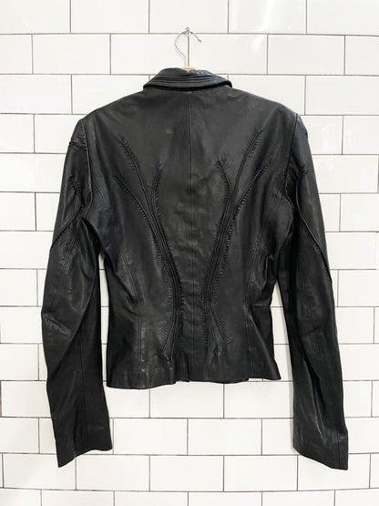vintage 00s new label boho butter leather shirt jacket | anthropologie - good market thrift store