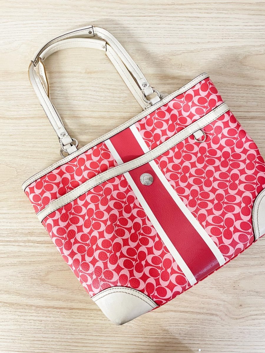 vintage 00s coach chelsea heritage monogram tote - good market thrift store