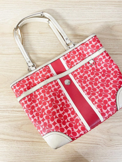 vintage 00s coach chelsea heritage monogram tote - good market thrift store