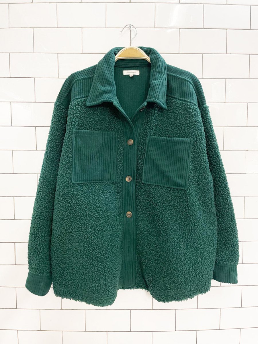 no comment sherpa fleece shirt jacket - good market thrift store