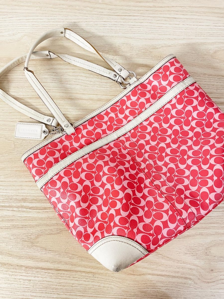 vintage 00s coach chelsea heritage monogram tote - good market thrift store