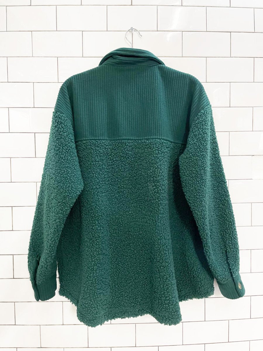 no comment sherpa fleece shirt jacket - good market thrift store