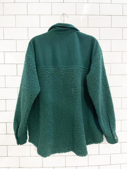 no comment sherpa fleece shirt jacket - good market thrift store