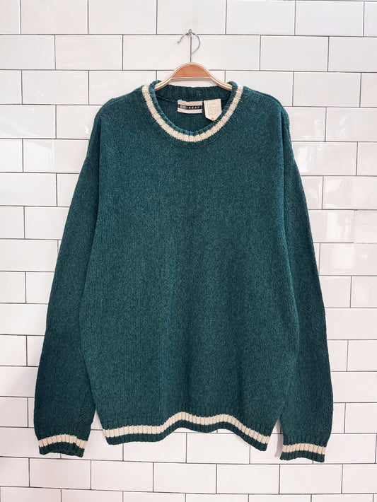 vintage 90s retreat wool-blend knit ringer sweater